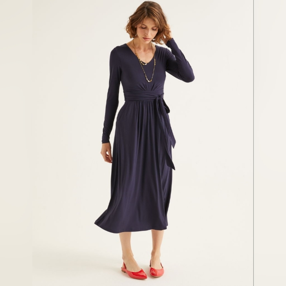 Boden Ferne Jersey midi dress black size US8 UK12